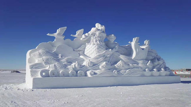 呼和浩特敕勒川哈素海公园雪雕工程